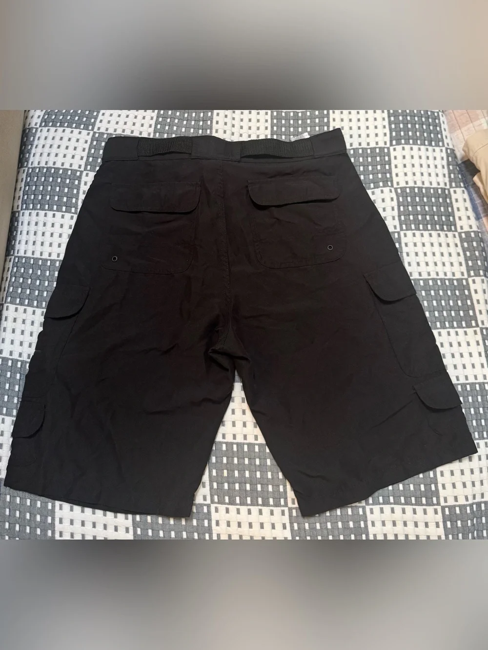 Y2K Denali Black Cargo Utility Shorts Men’s 32 Belted Multi Picket Techwear